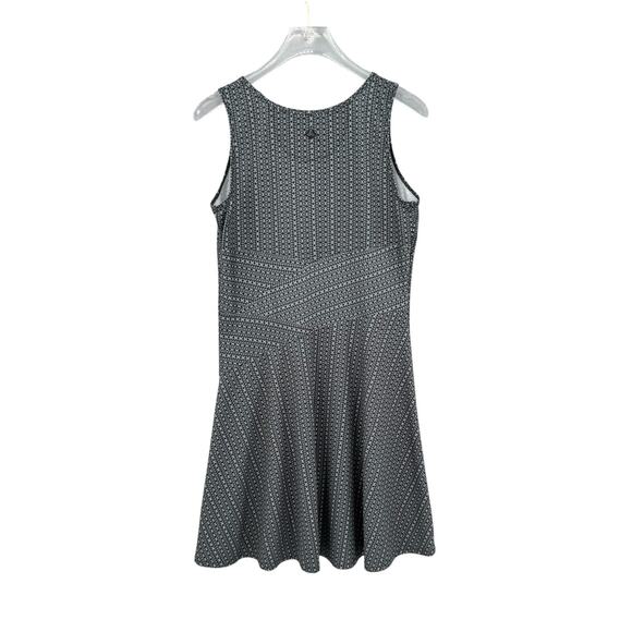 Prana Amelie Black & Gray Geometric Print Fit & Flare Outdoor Mini Dress - Picture 9 of 11